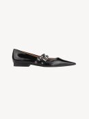 Ganni - BLACK EYELETS BALLERINASKO