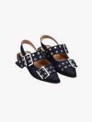 Ganni - BUCKLE BALLERINA DENIM