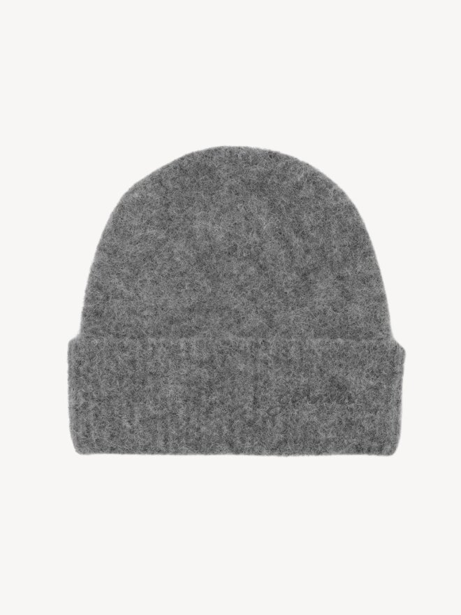 Ganni - BLØD ULD BEANIE GRÅ