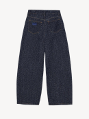 Ganni - DARK BLUE FLUFFY WIDE JEANS RINSE