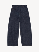 Ganni - DARK BLUE FLUFFY WIDE JEANS RINSE