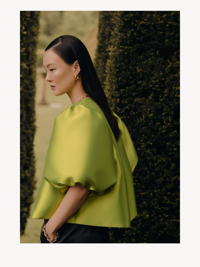 By Malina - CLEO POUF BLOUSE LIME