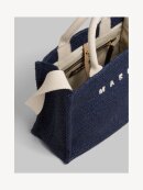 MARNI - SMALL TOTE IN RAFFIA-EFFECT FABRIC NAVY