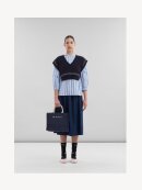 MARNI - SMALL TOTE IN RAFFIA-EFFECT FABRIC NAVY