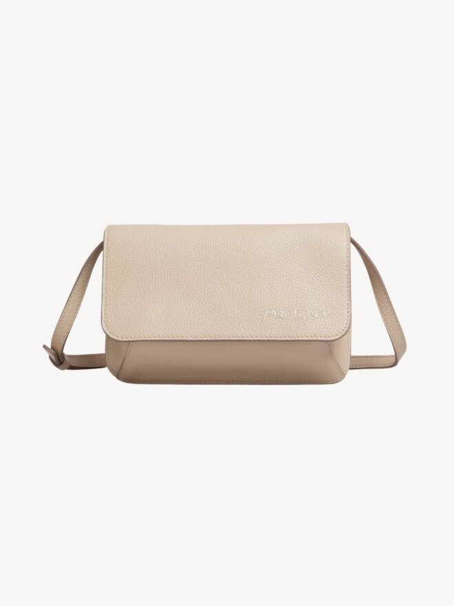 MARNI - SHOULDER BAG WITH MARNI MENDING BEIGE