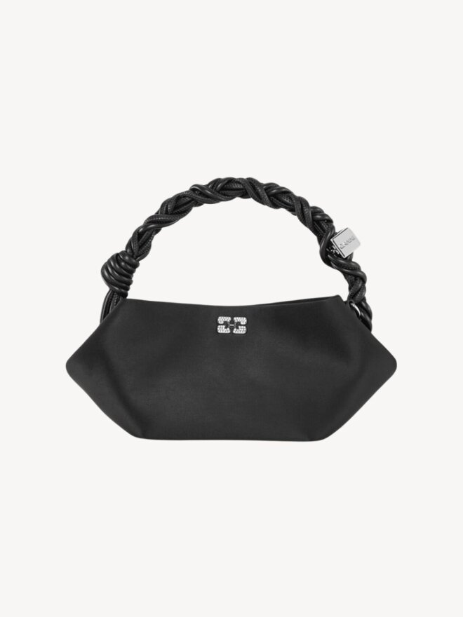 Ganni - SATIN MINI BOU BAG BLACK