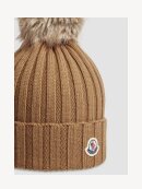 Moncler - Wool Beanie with Pom Pom Camel