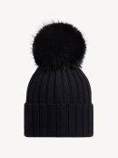 Moncler - Wool Beanie with Pom Pom Black