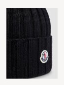 Moncler - Wool Beanie with Pom Pom Black