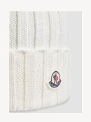 Moncler - Wool Beanie with Pom Pom Offwhite