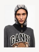 Ganni - SOFT WOOL BALACLAVA GREY STRIPED