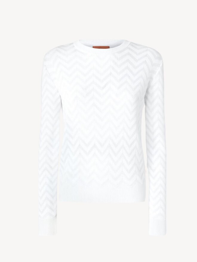 Missoni - TONE IN TONE CHEVRON CREWNECK SWEATER 