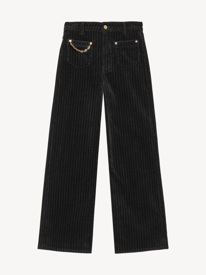 Ganni - BLACK CORDUROY MAGNY JEANS 