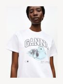 Ganni - T-SHIRT MED DUCKIE PRINT