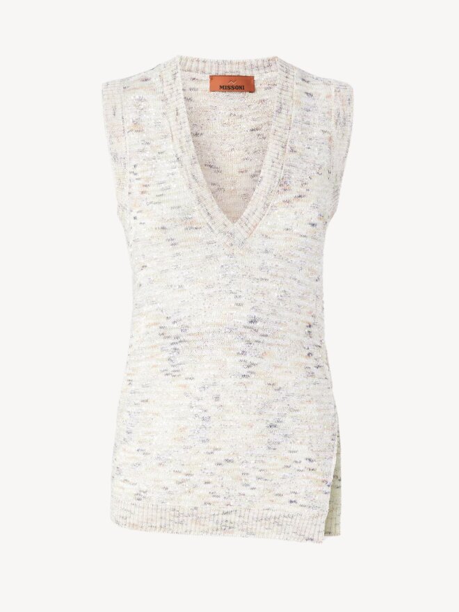 Missoni - ÆRMELØS TOP HVID/BEIGE