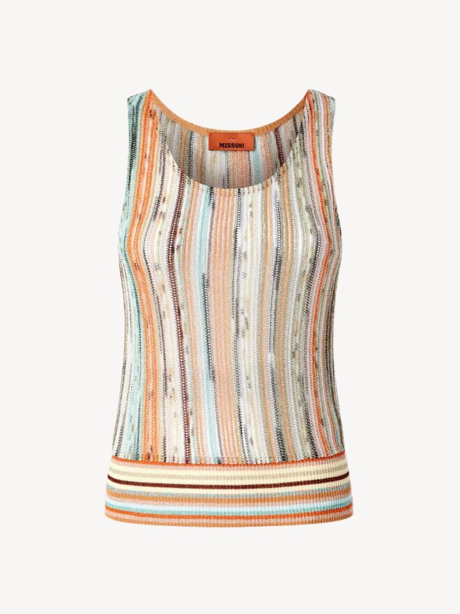 Missoni - STRIBET ÆRMELØS TOP