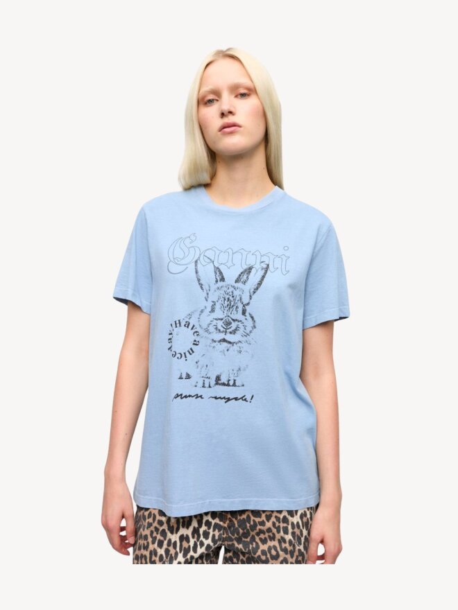 Ganni - T-SHIRT MED PRINT