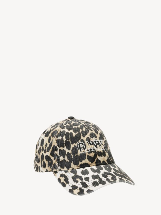 Ganni - CAP MED LEOPARD PRINT