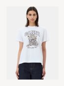 Ganni - HVID T-SHIRT MED LEOPARD 