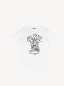 Ganni - HVID T-SHIRT MED LEOPARD 