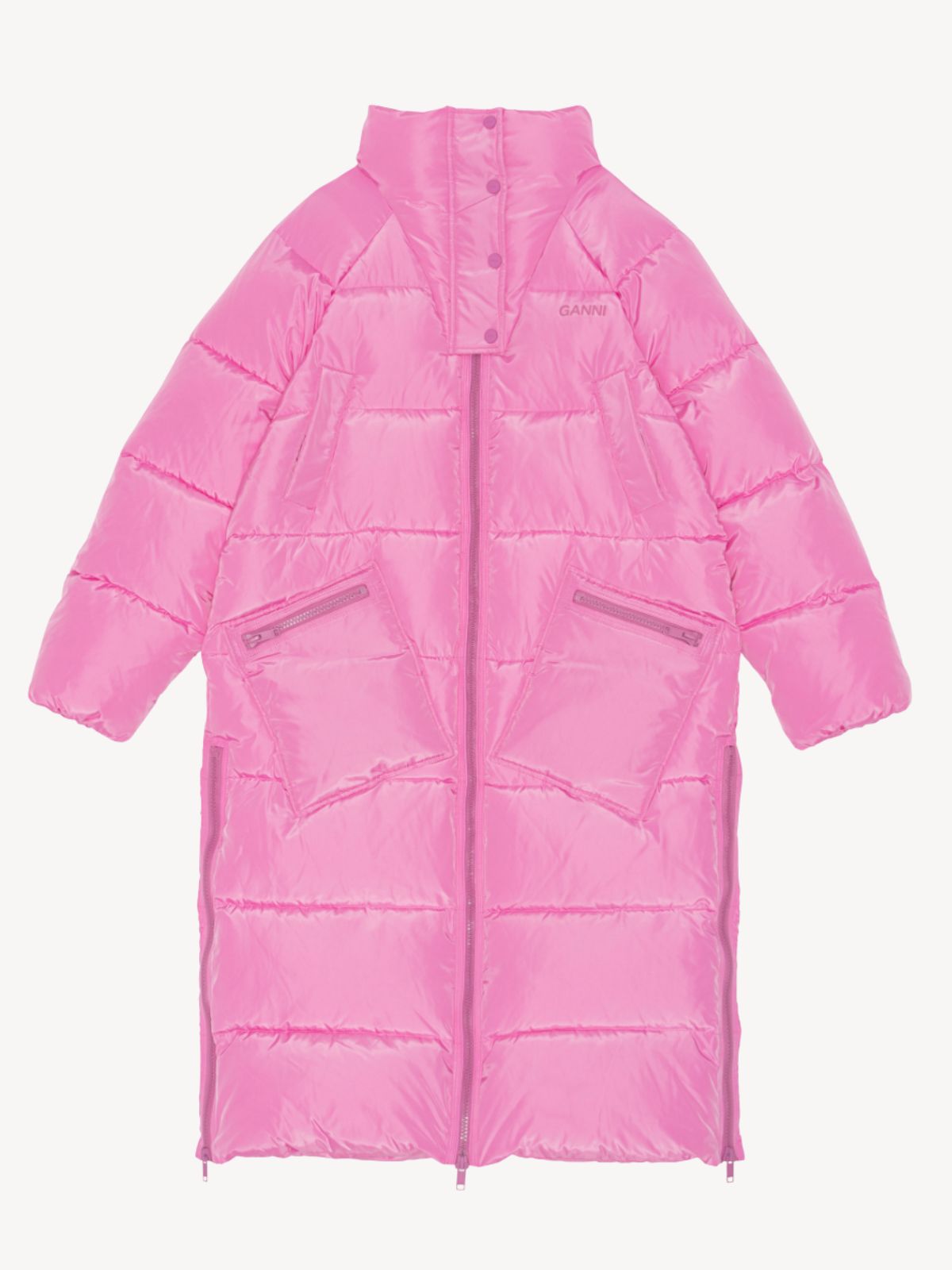 Spytte ud øjeblikkelig Pas på Ganni Oversized Tech Puffer Frakke i Pink | Room4.dk