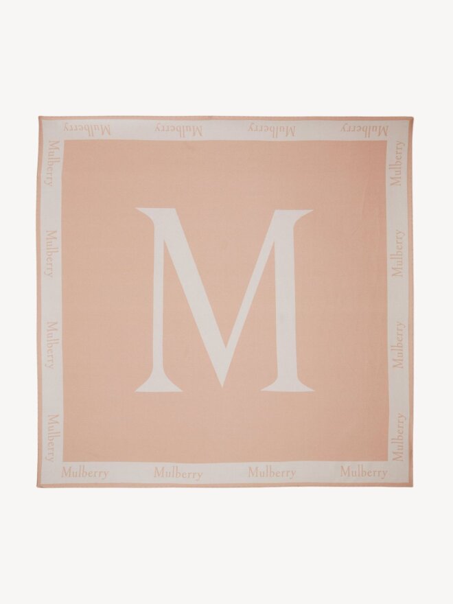 Mulberry - Letter Square Silketørklæde Chalk Marple