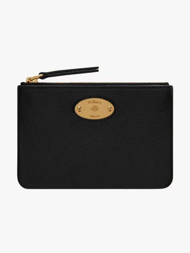 Mulberry - Plaque Small Zip Coin Pouch Black